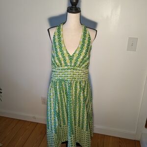 Robbie Bee Green Geometric‎ Halter Dress 14